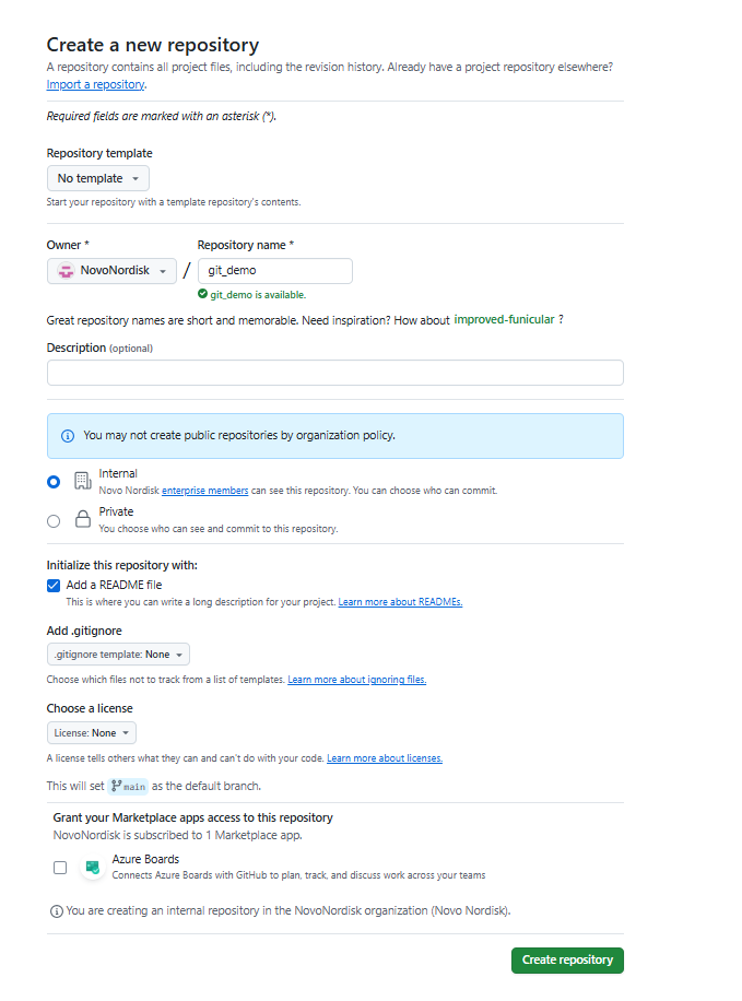Create GitHub Repository