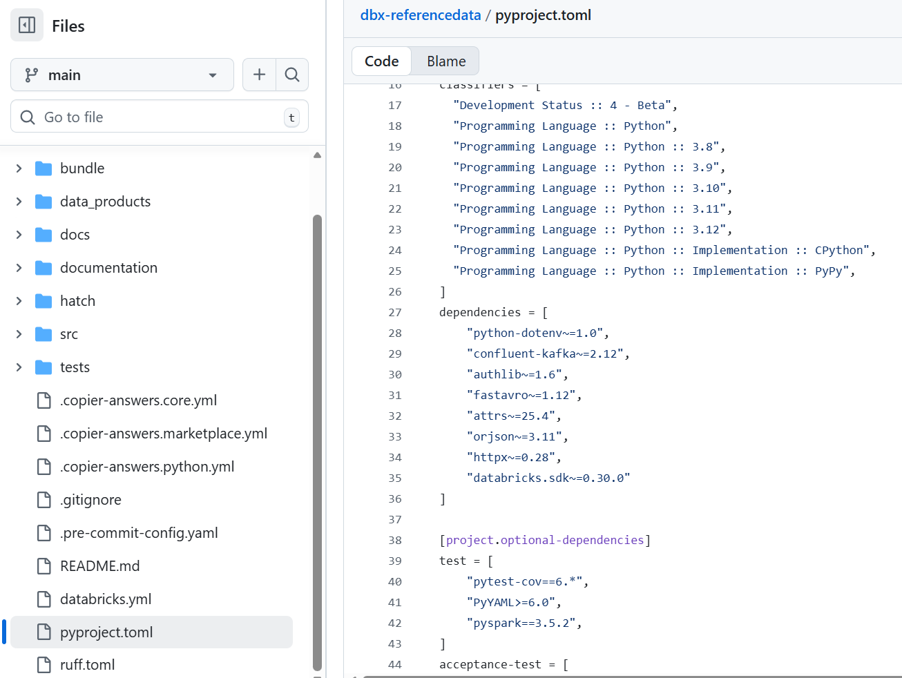 pyproject toml